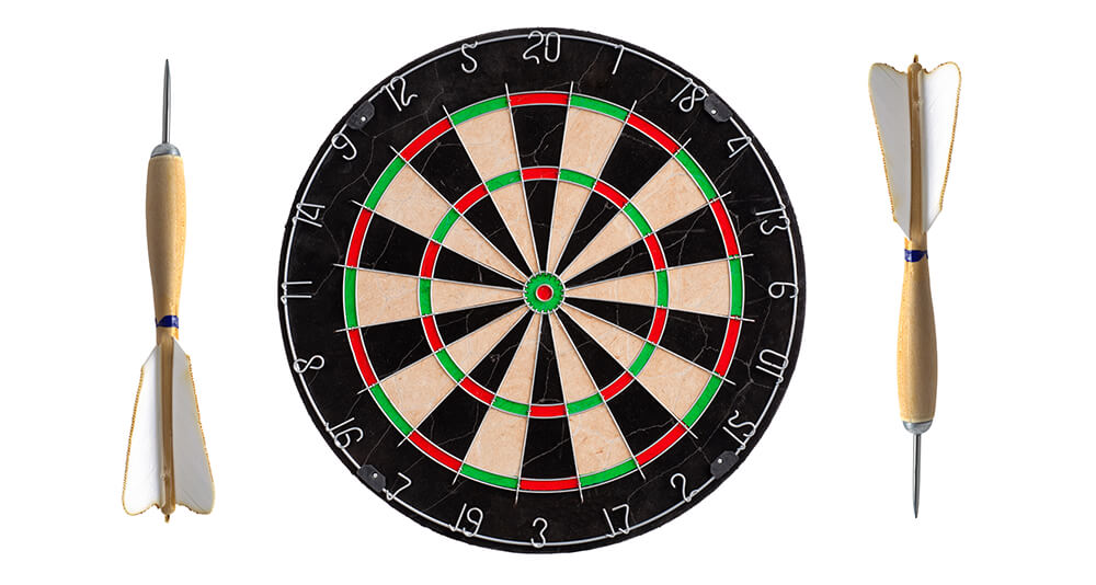 Dartboard and two darts